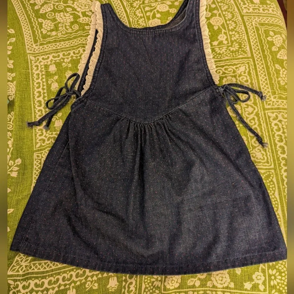 Vintage blue denim and lace dress‎